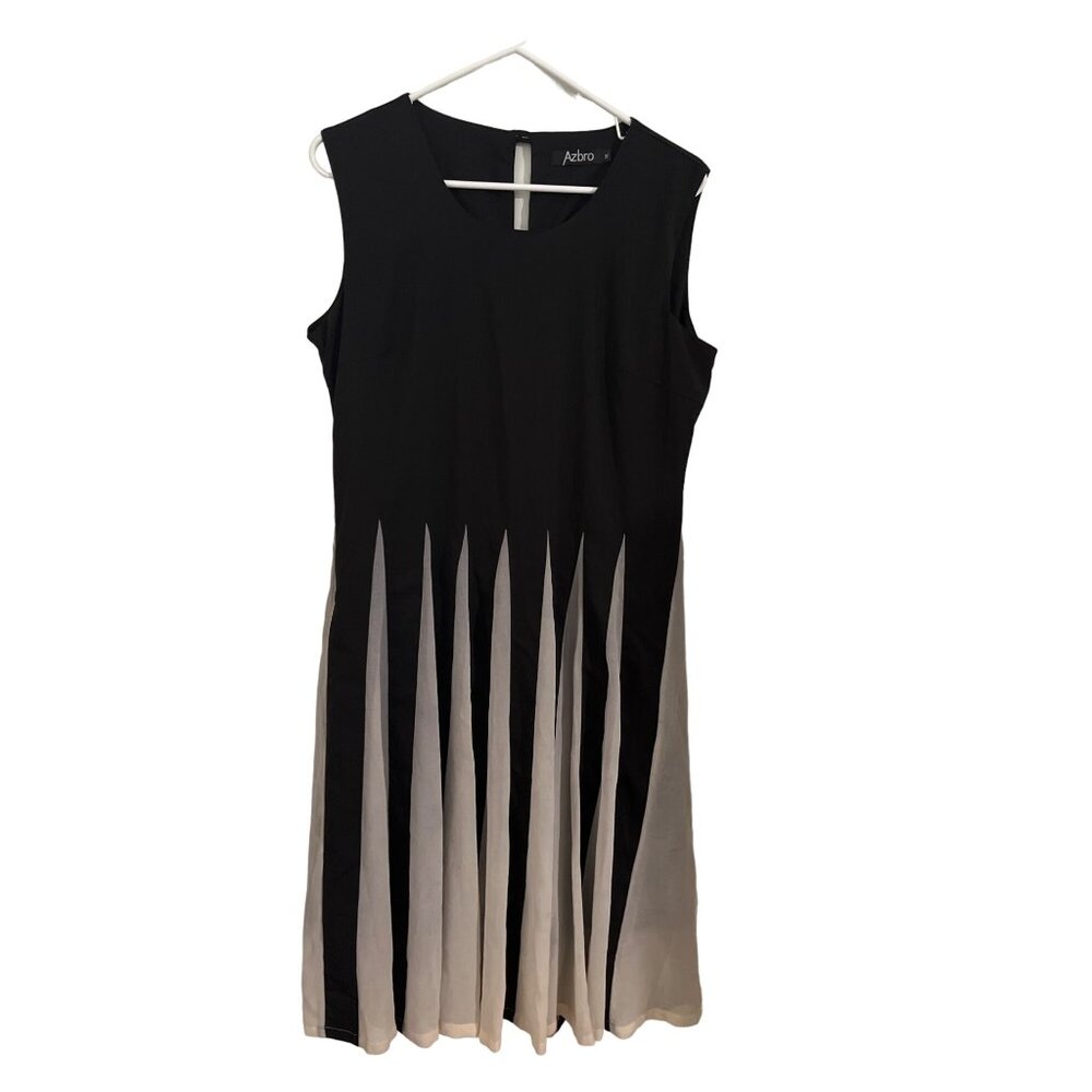 Azbro woman’s black cream sleeveless midi party dress size XL
